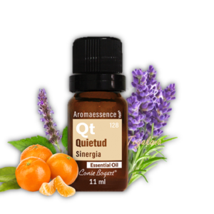Sinergia Quietud es la mezcla de aceites esenciales Lavanda, Mandarina, Litsea Cubeba, Lemongras y Patchouly