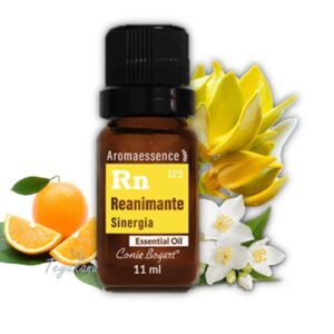 Sinergia Reanimante es una mezcla de aceites esenciales Petitgrain, Ylang ylang, Mandarina, Jazmín y Naranja brindando un maravilloso aroma cítrico que brinda ayuda para estados de desánimo y falta de vitalidad.